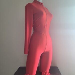 Elegant Red Long-Sleeve Jumpsuit